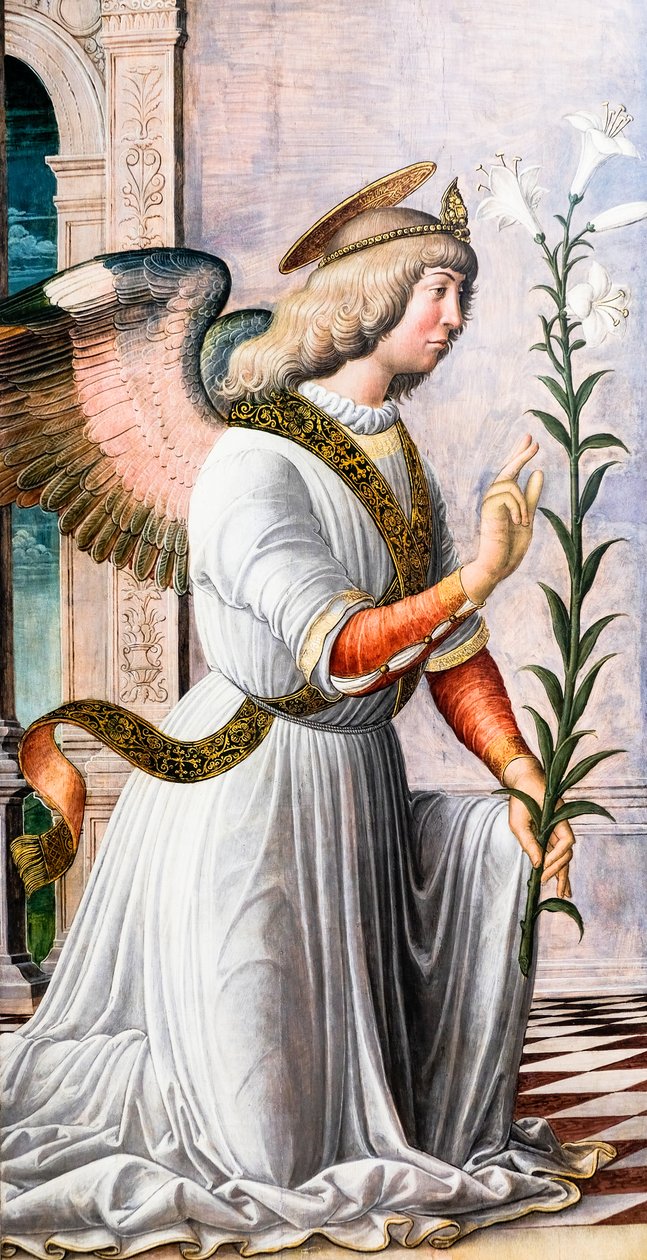 Az örömhírnök angyala, 1494-97 körül (festmény) alkotó: Jacopo da Montagnana