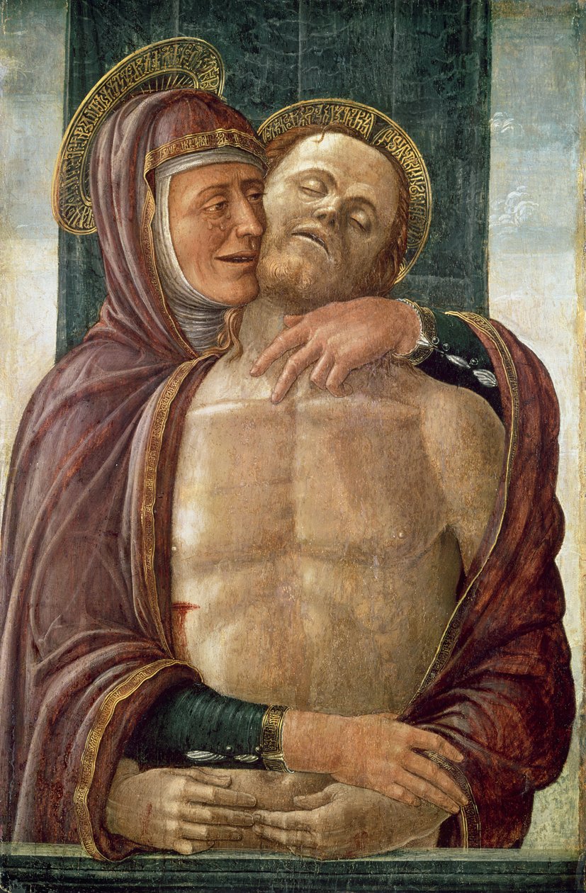 Szűz a halott Krisztussal, 1480 körül (tempera a panelen) alkotó: Jacopo da Montagnana