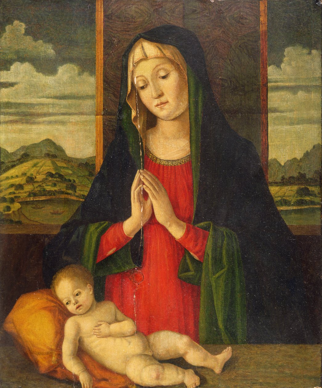 A Madonna és a gyermek, 1500 körül (olaj, panel) alkotó: Jacopo da Valenza