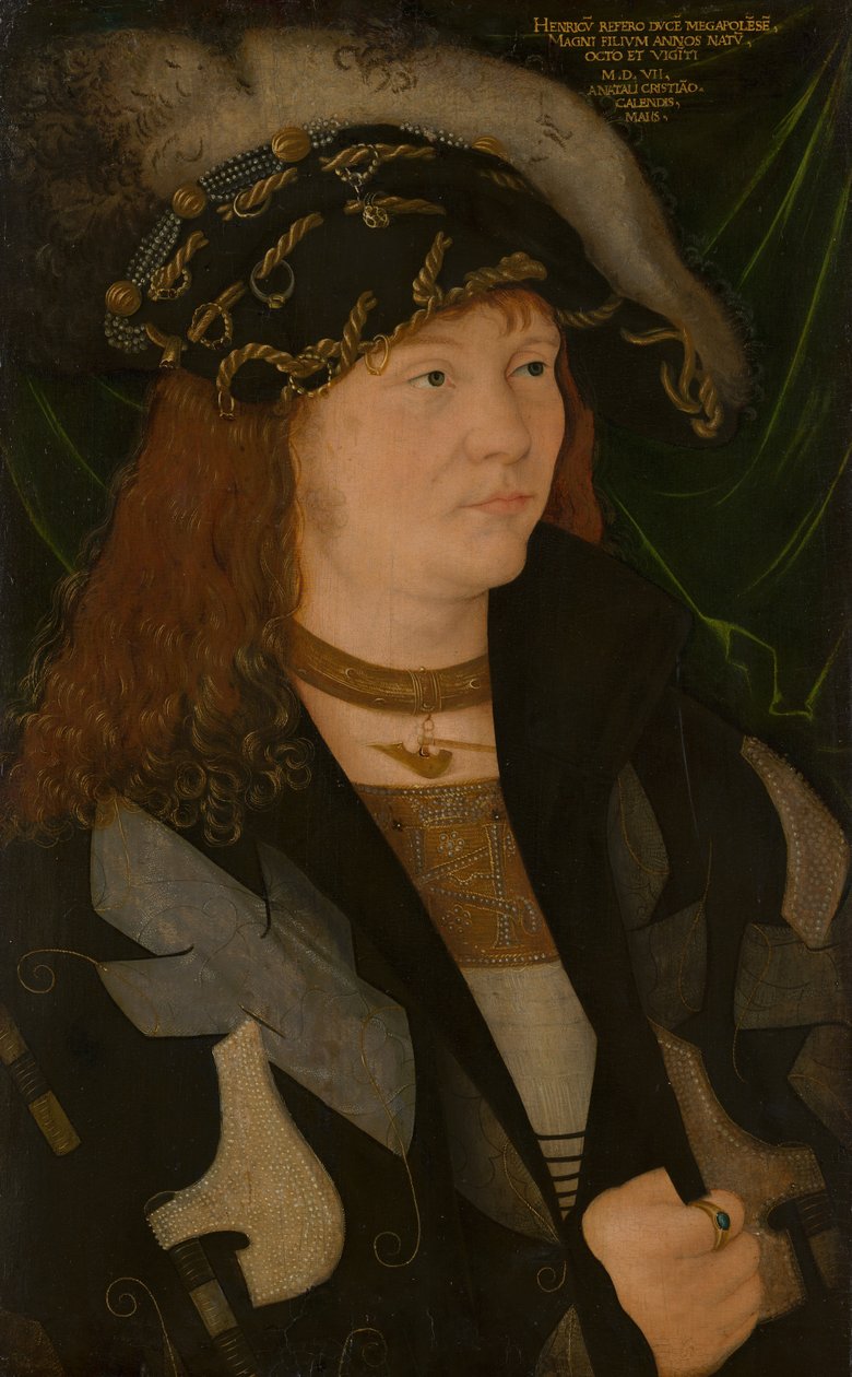Henrik (1479-1552), Mecklenburg hercegének portréja, akit a Béketűrőnek is neveznek. alkotó: Jacopo de Barbari