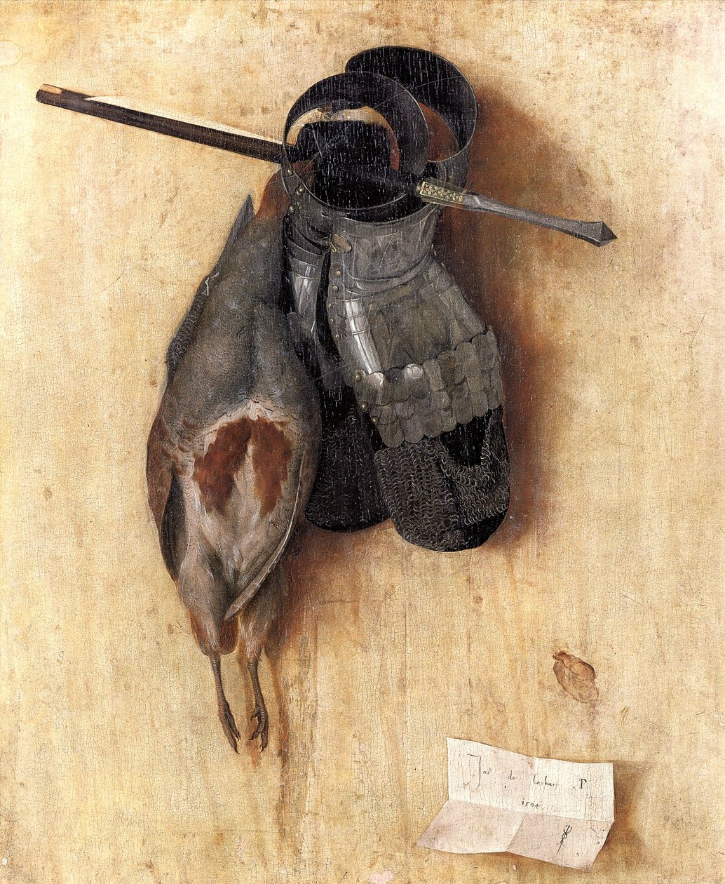 Csendélet fogollyal és vaskesztyűkkel alkotó: Jacopo de
