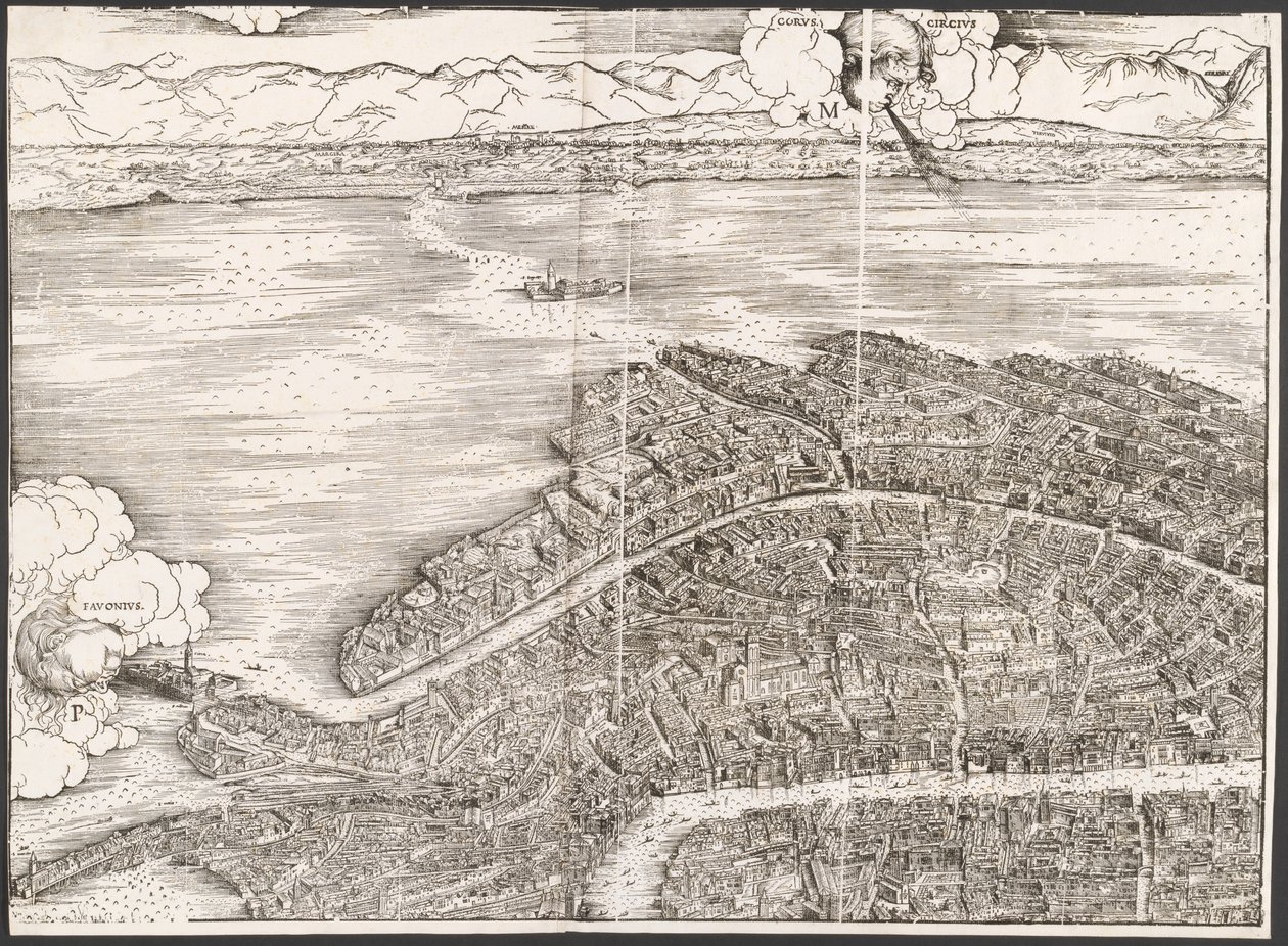 Kilátás Velencére [bal felső blokk], 1500. alkotó: Jacopo de Barbari