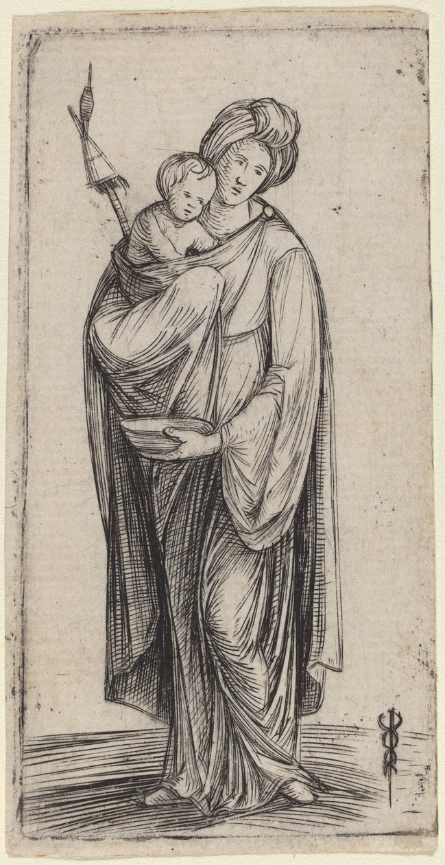Nő és gyermek távolról. alkotó: Jacopo de Barbari