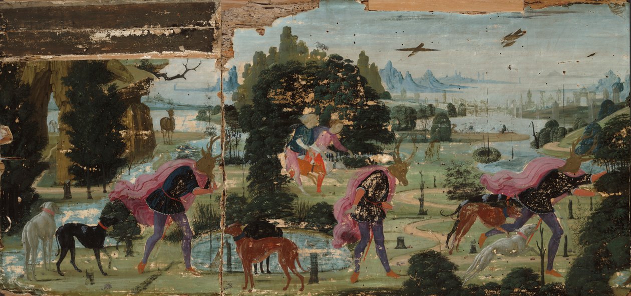 Szarvasba változott Actaeon alkotó: Jacopo del Sellaio