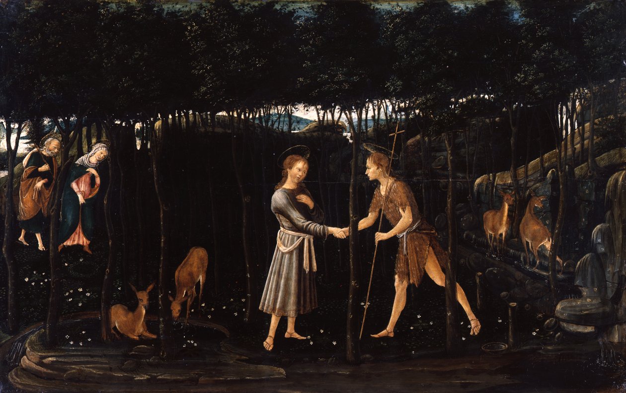 A gyermek Krisztus találkozása a gyermek Keresztelő Jánossal alkotó: Jacopo del Sellaio