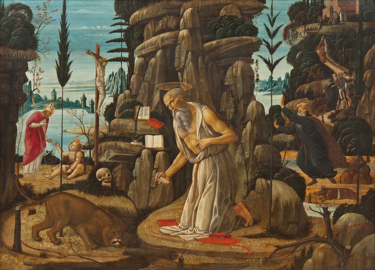 A bűnbánó Szent Jeromos alkotó: Jacopo del Sellaio