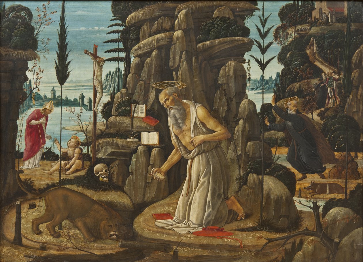 A bűnbánó Szent Jeromos alkotó: Jacopo del Sellaio