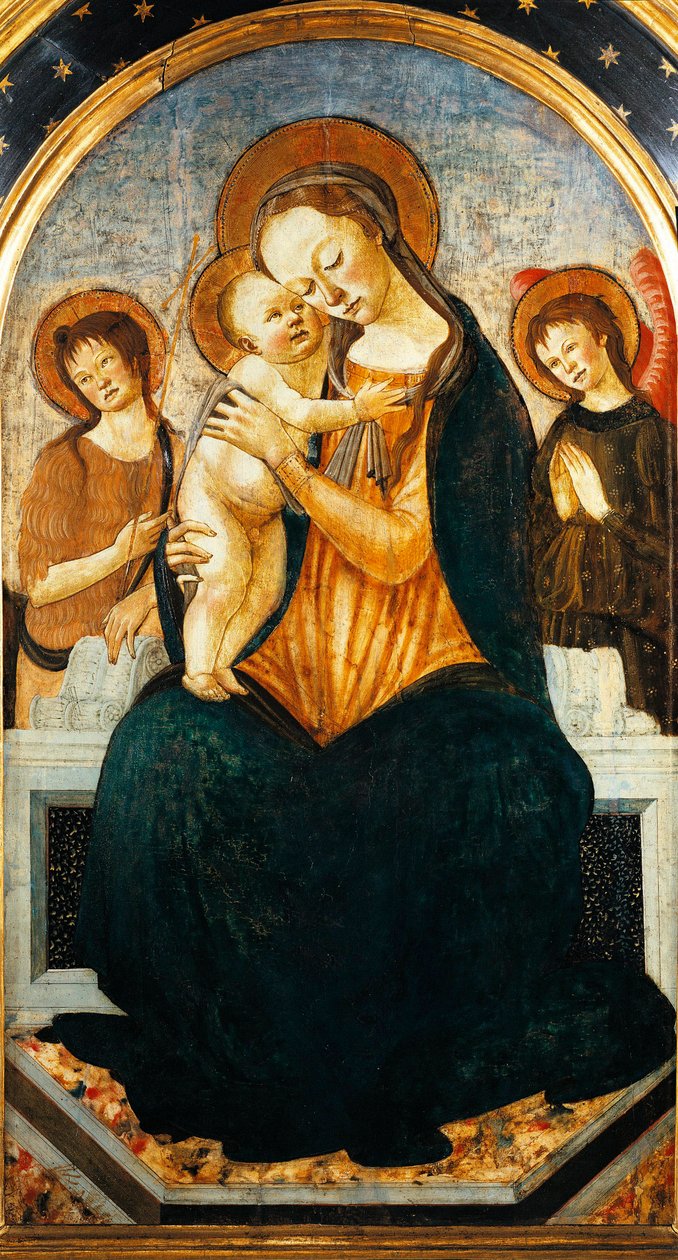 Szűz és gyermek (olaj, fa alkotó: Jacopo del Sellaio