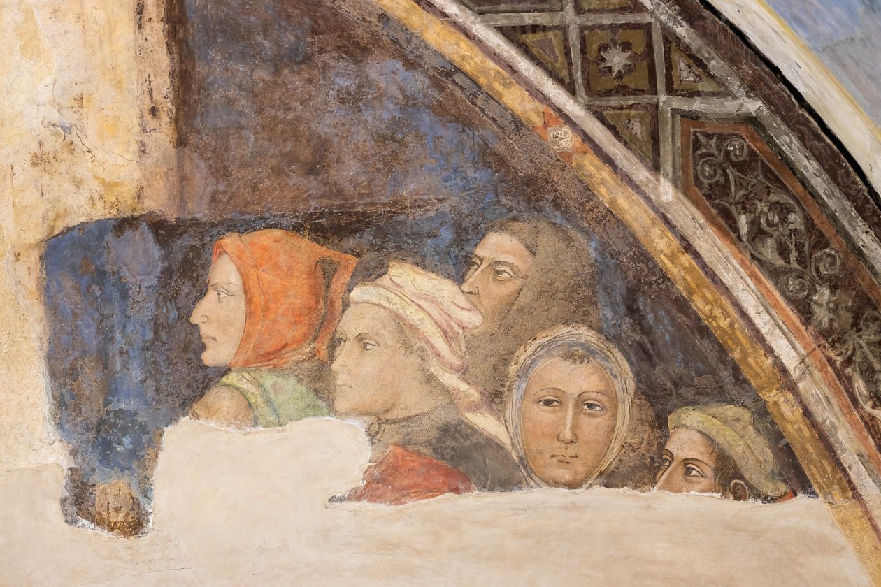 Öt azonosítatlan figura (freskó) alkotó: Jacopo di Cione