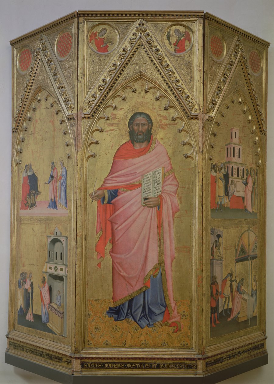 Szent Máté és életének jelenetei (tempera a panelen) alkotó: Jacopo di Cione