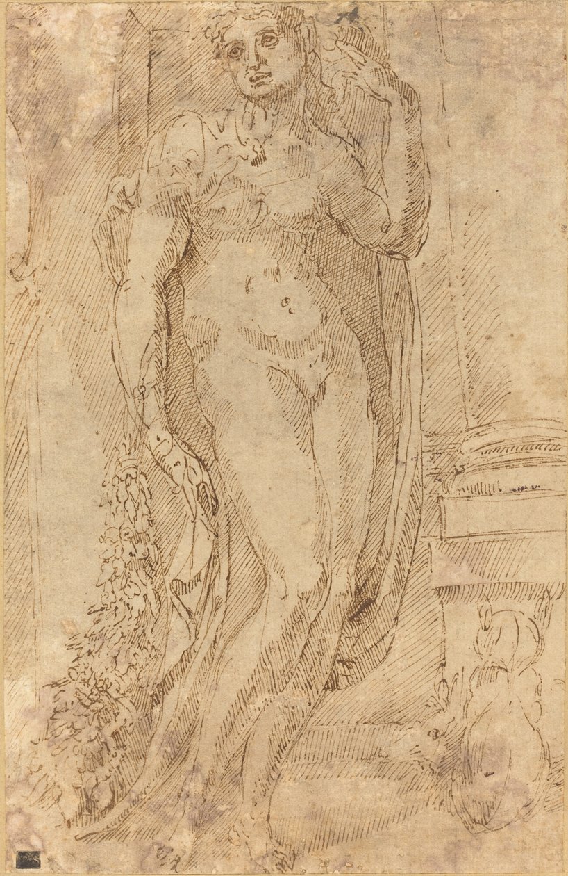 Allegorikus figura macskával és disznóval alkotó: Jacopo di Giovanni