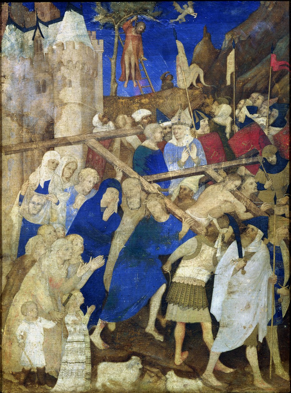 A keresztet hordozó Krisztus, a Grandes Heures de Duc de Berry, 1409 alkotó: Jacquemart de Hesdin
