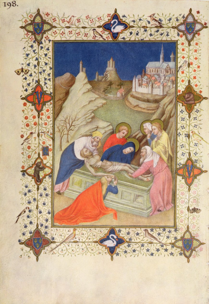 MS 66060-66061 Kereszt órái: Compline, The Tombment alkotó: Jacquemart de Hesdin