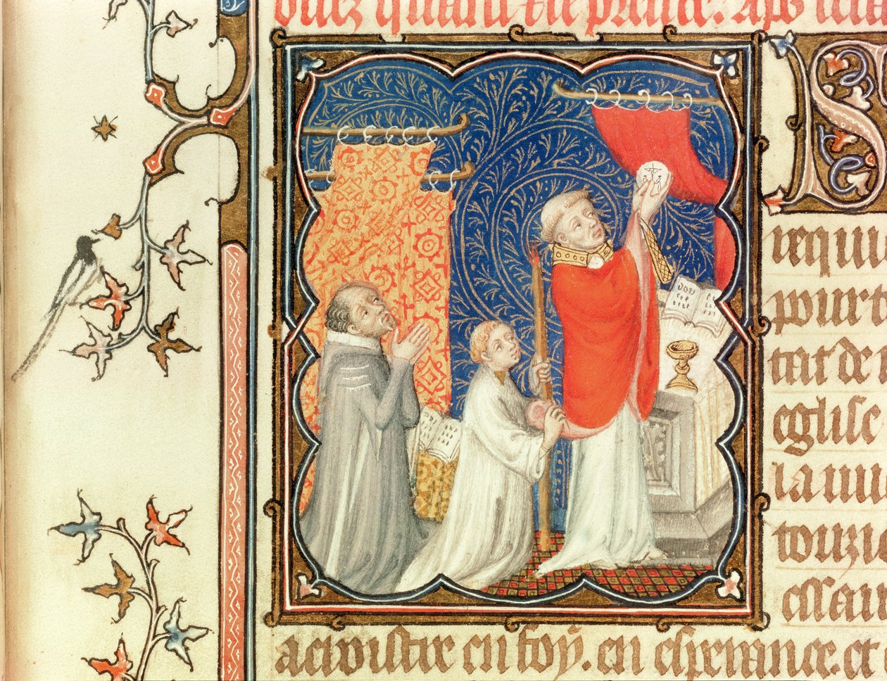 Ms Lat 18014 Jean de France (1340-1416) Berry hercege imádkozik a sereg felemelkedése előtt, a Les Petites Heures de Duc de Berry-ből, 1385-90 körül alkotó: Jacquemart de Hesdin