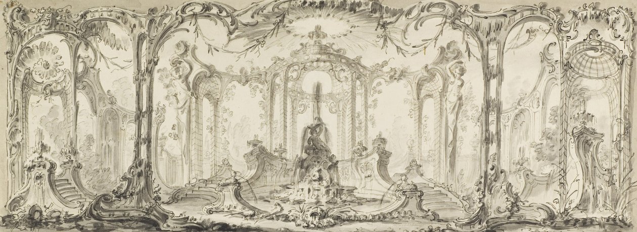 Díszítő dekoráció tervezése alkotó: Jacques de Lajoüe