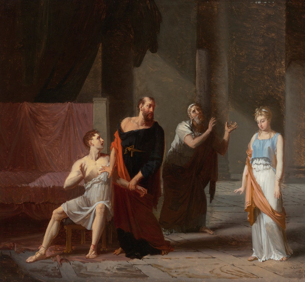 Antiochus és Stratonice alkotó: Jacques Antoine Vallin