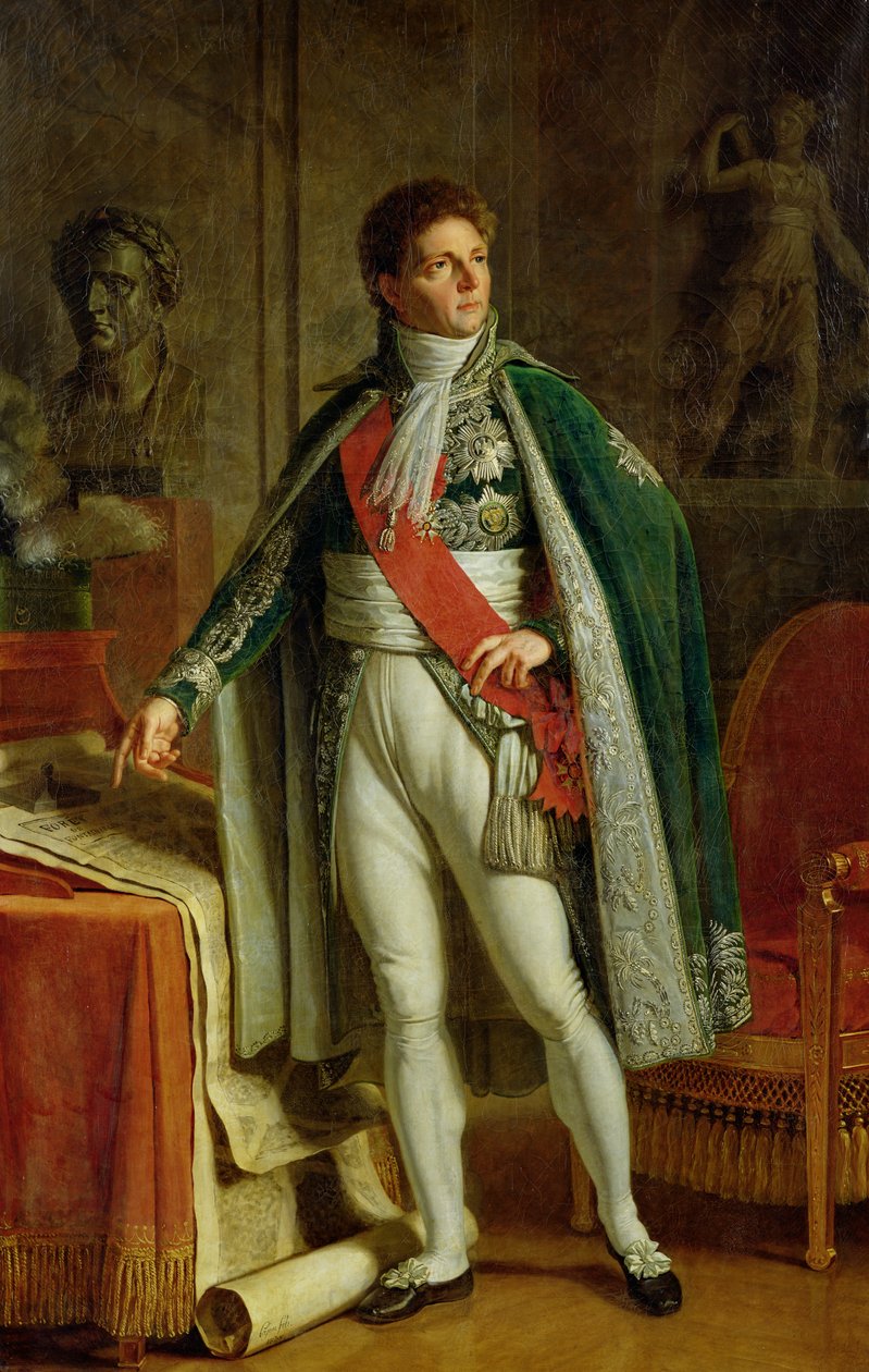 Louis Alexandre Berthier (1753-1815) A fontainebleau-i erdő térképét mutatja, 1808 alkotó: Jacques Augustin Catherine Pajou