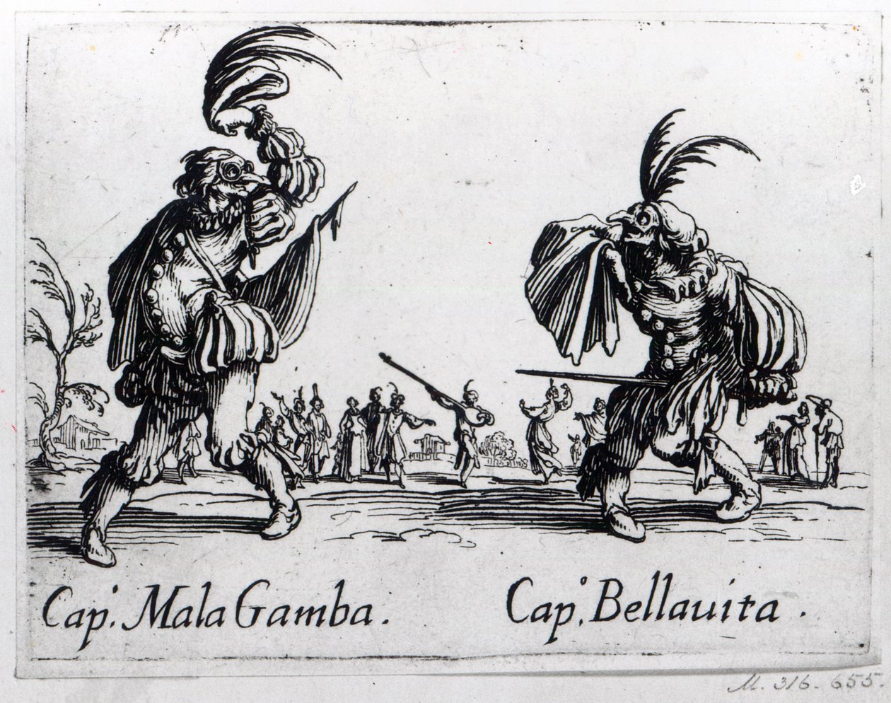 Balli de Sfessania, 1622 körül alkotó: Jacques Callot