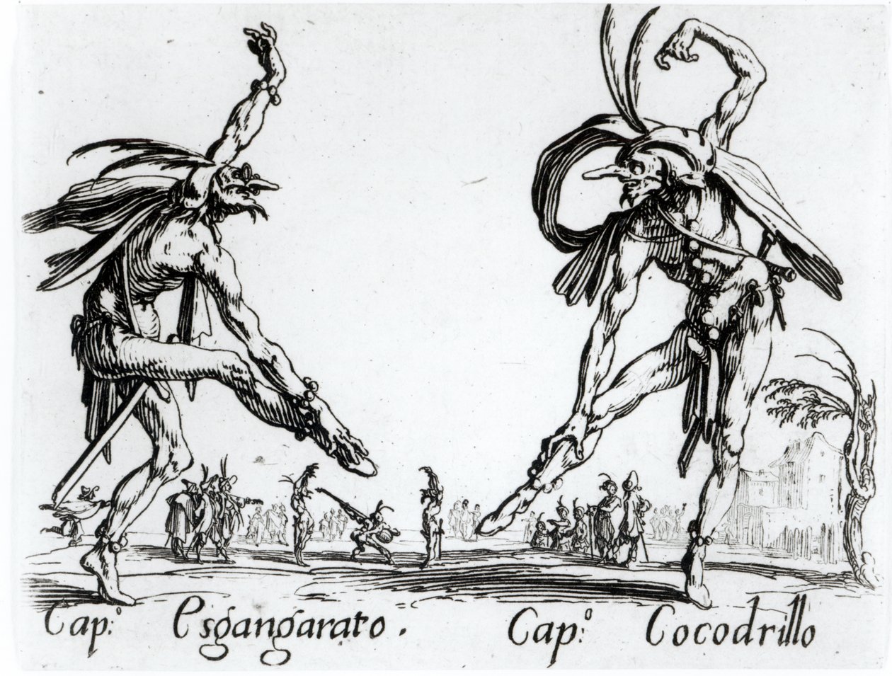 I Balli de Spessanei, vagy Le Grande Chasse (metszet) (bw fotó) alkotó: Jacques Callot