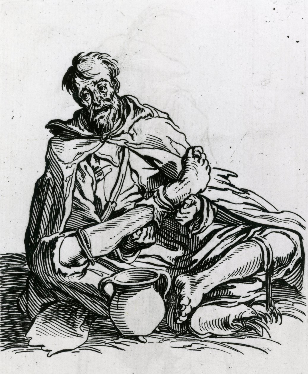Ülő koldus alkotó: Jacques Callot