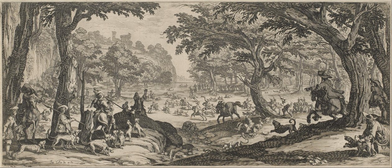A szarvasvadászat alkotó: Jacques Callot