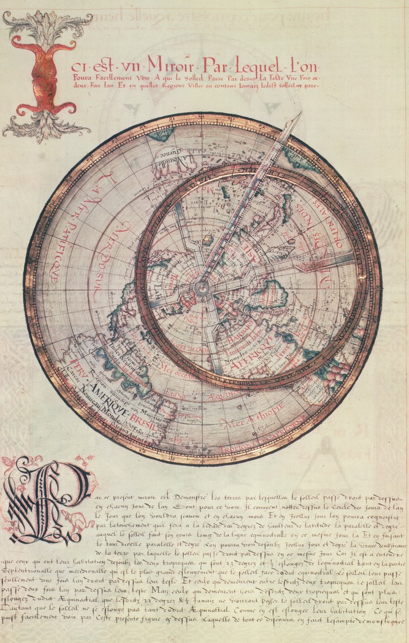 Ms Fr 150 fol.25v Mirror, „Les Premieres Oeuvres de Jacques Devaulx Pilote en la Marine”, 1583 alkotó: Jacques Devaulx
