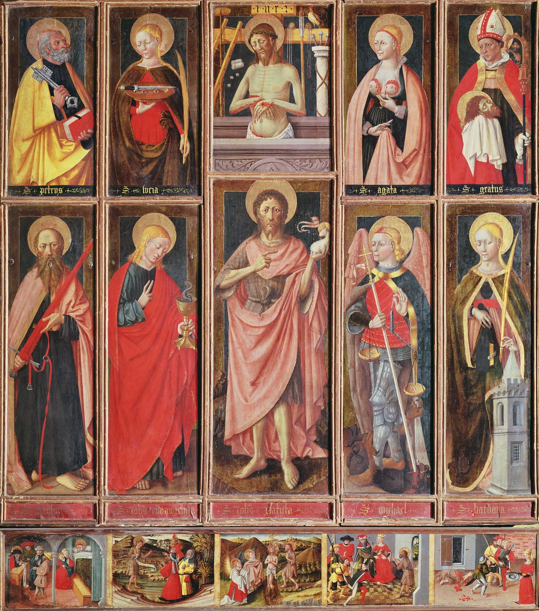 Keresztelő Szent János oltárképe (tempera, tábla) alkotó: Jacques Durandi
