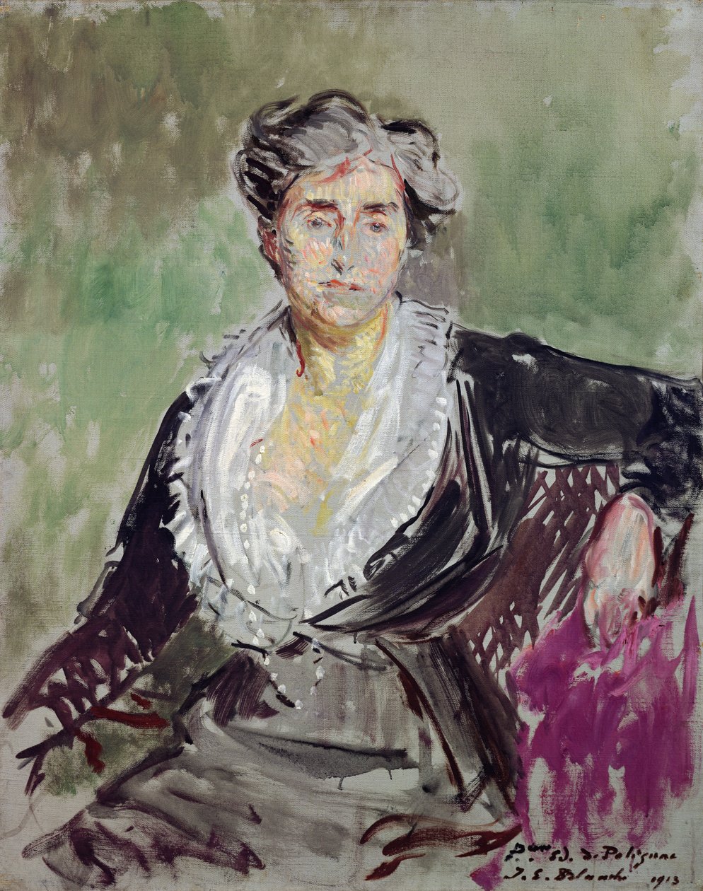 Tanulmány Edmond de Polignac hercegnő portréjához, 1913 alkotó: Jacques Emile Blanche