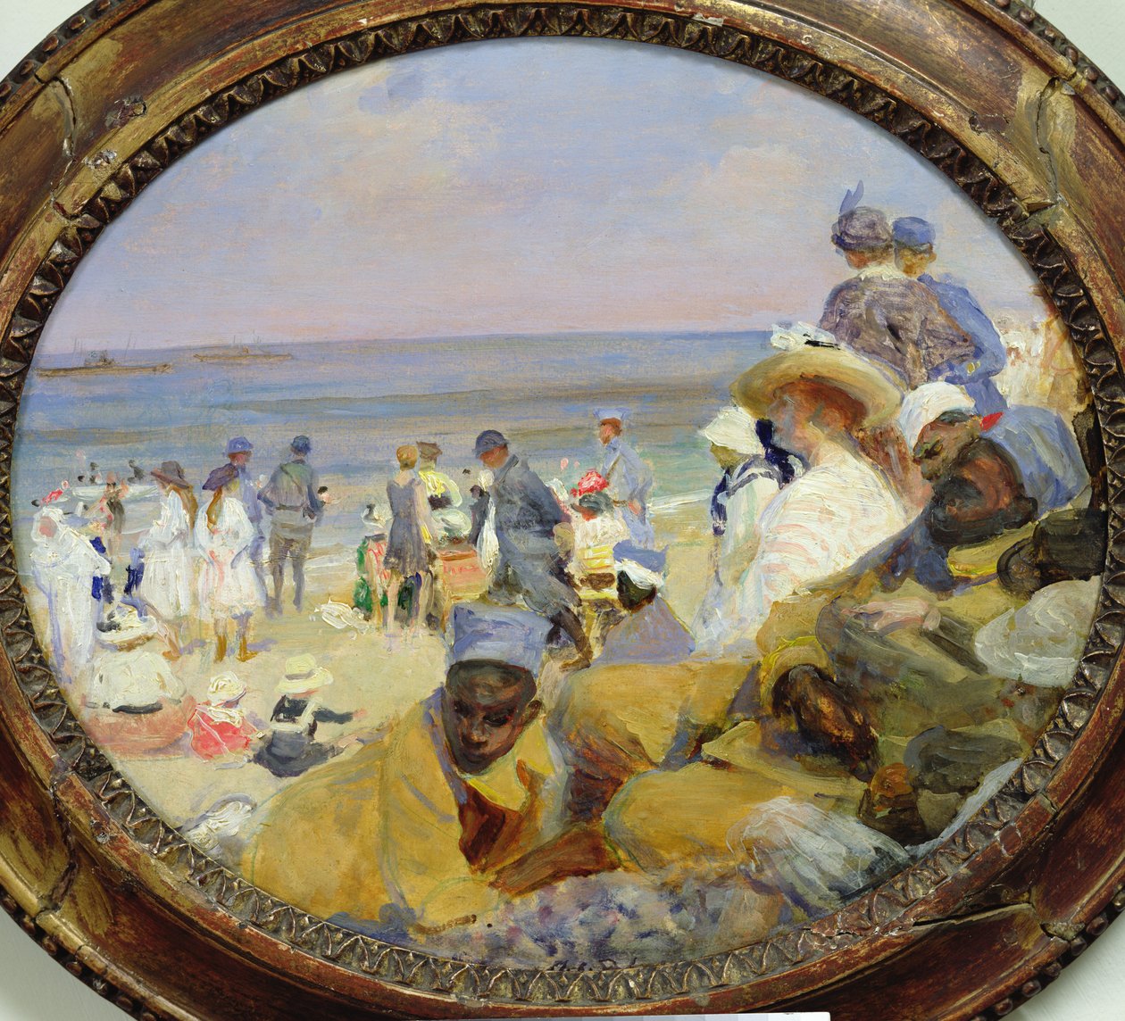 Dieppe tengerpartja, 1916 (olaj a kártyán) alkotó: Jacques Emile Blanche