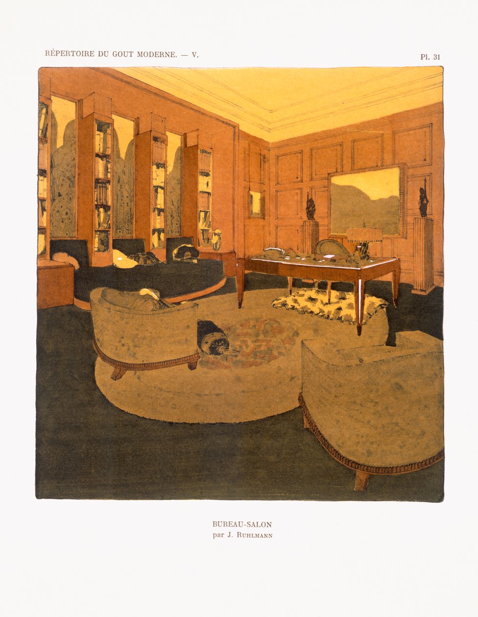 Iroda-nappali, 1929 alkotó: Jacques Emile Ruhlmann