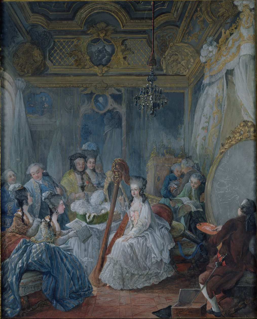 Marie Antoinette (1755-93) versailles-i kamrájában 1777-ben alkotó: Jacques Fabien Gautier d