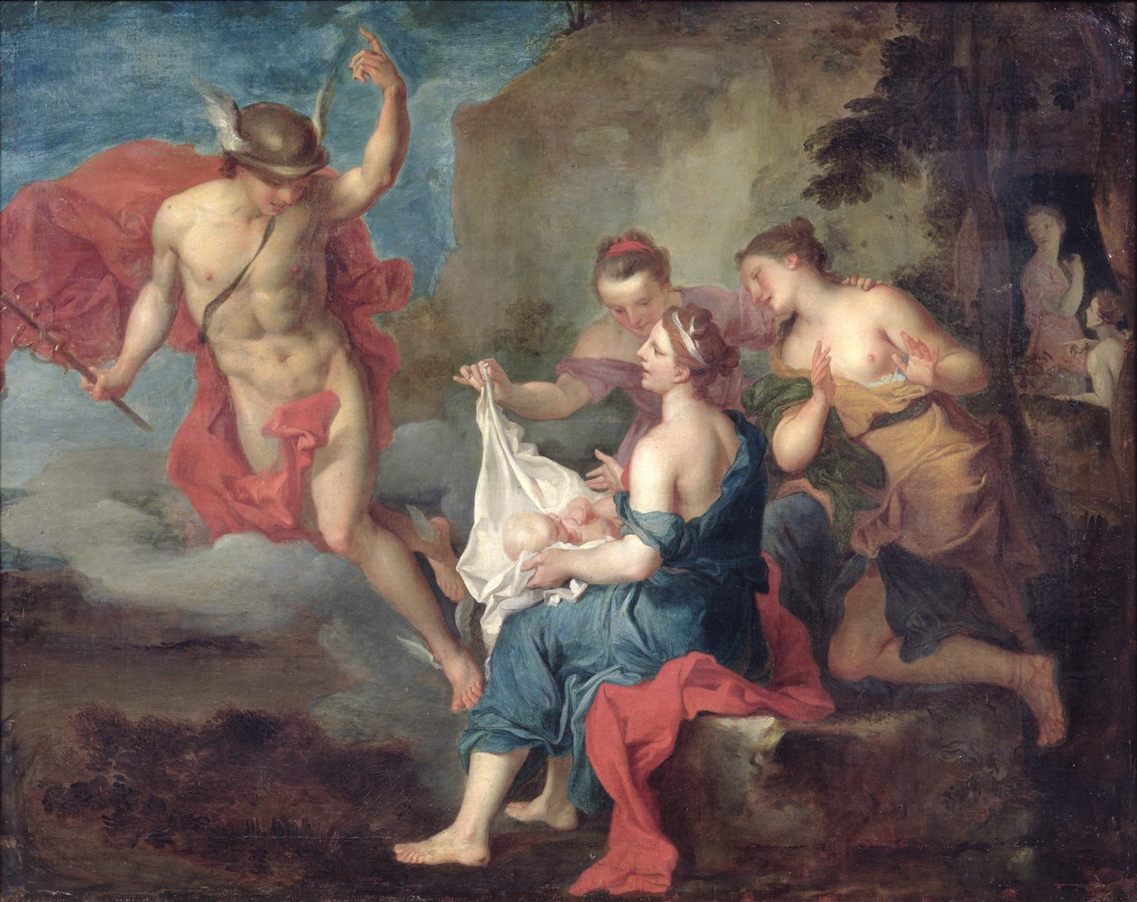Bacchus Nysa nimfáinak szállítva alkotó: Jacques Francois Courtin