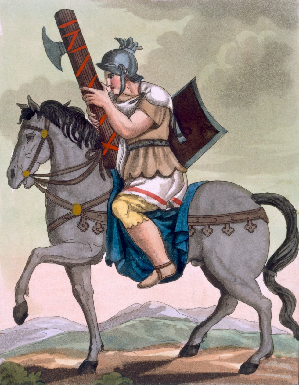 A lovasság katonai liktora, a fasces hordozója, illusztráció a "L