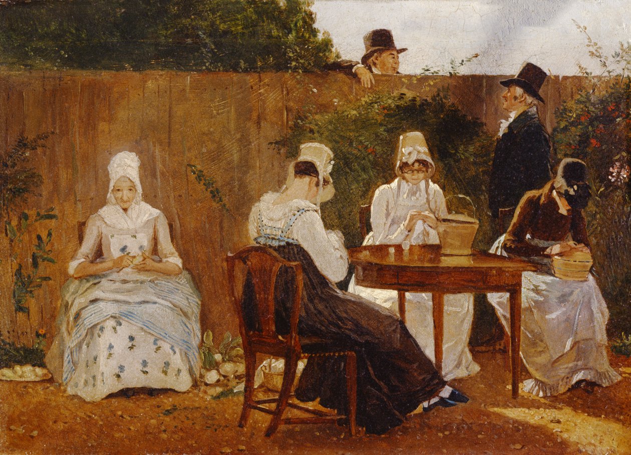 A Chalon család a London Town Gardenben, az 1800-as évek elején (olaj az Akadémia tábláján) alkotó: Jacques Laurent Agasse