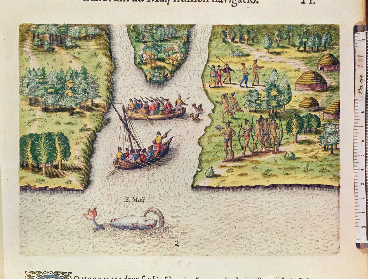 Theodore de Bry (1528-98) metszetében, a „Brevis Narratio...”-ból a franciák, fedezzék fel a május folyót, Frankfurtban, 1591 alkotó: Jacques Le Moyne