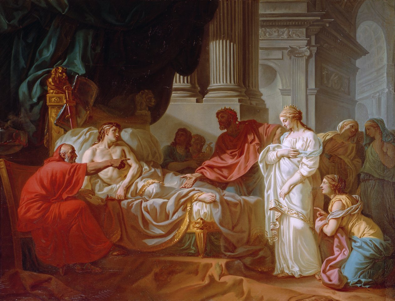 Antiochus és Stratonice, 1774 alkotó: Jacques Louis David