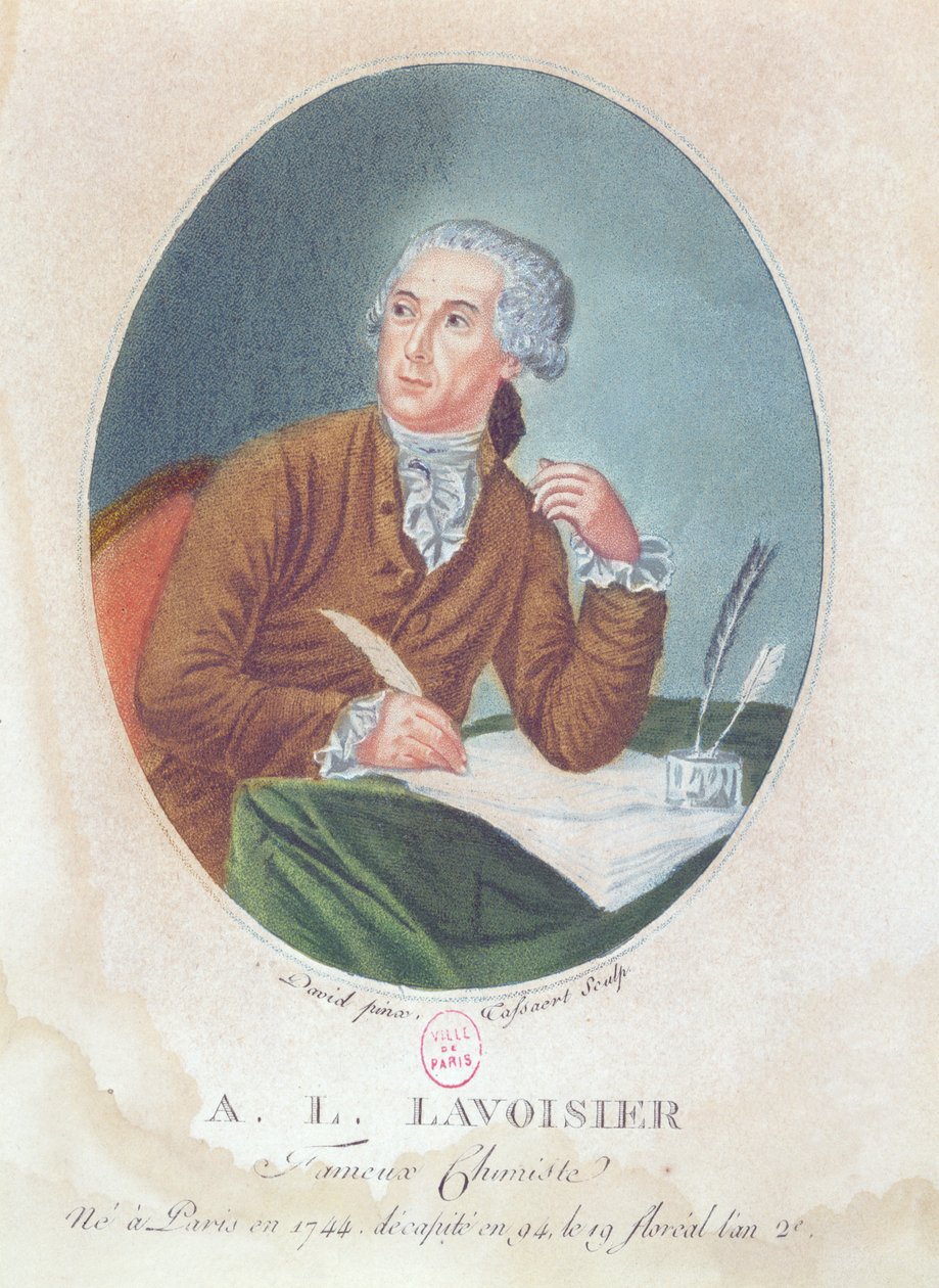 Antoine Laurent de Lavoisier (1743-94), Tassaert metszet, 1794 körül alkotó: Jacques Louis David