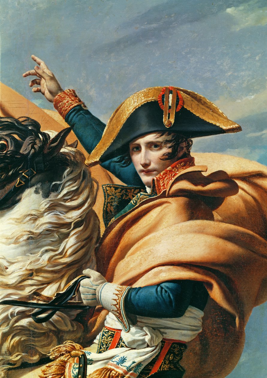 Bonaparte átkelés az Alpokon (18491-es részlet) alkotó: Jacques Louis David