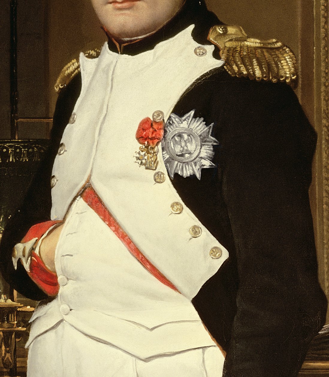 Napóleon Bonaparte részlete a tanulmányában, 1812, olaj, vászon, PHD 320 részlet alkotó: Jacques Louis David