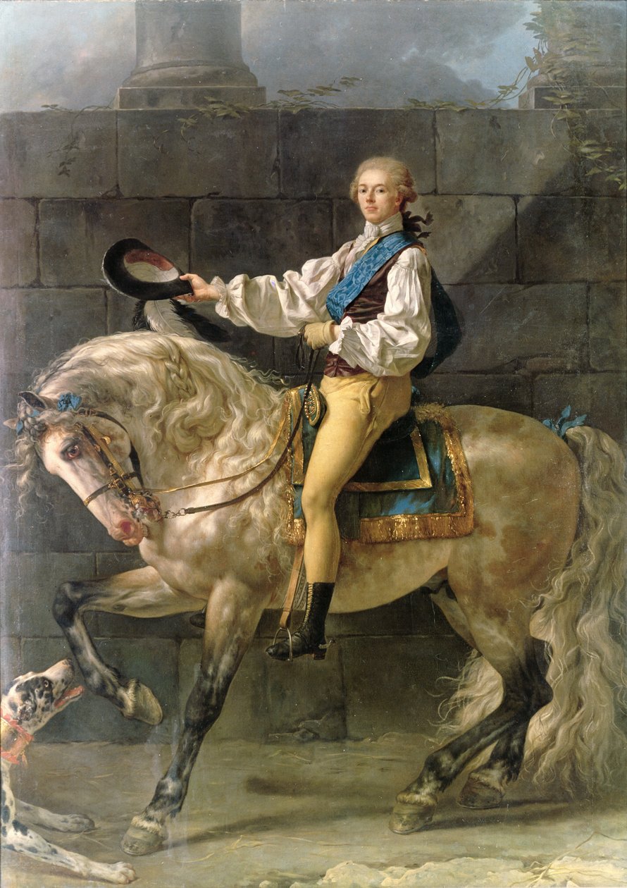 Stanislas Kostka Potocki (1755-1821) lovas portréja 1781 alkotó: Jacques Louis David