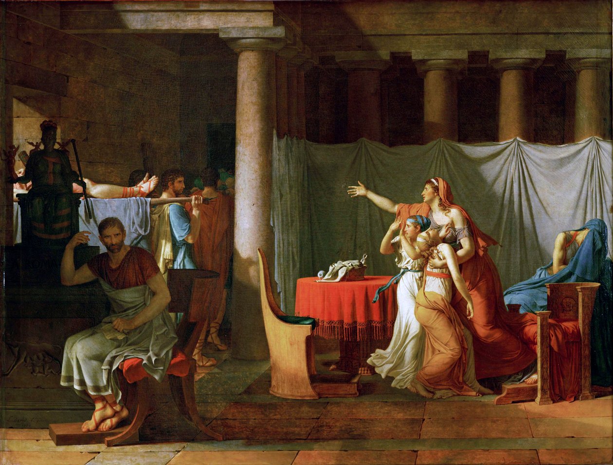 A licitorok, akik Brutushoz hozzák fiainak holttestét alkotó: Jacques Louis David