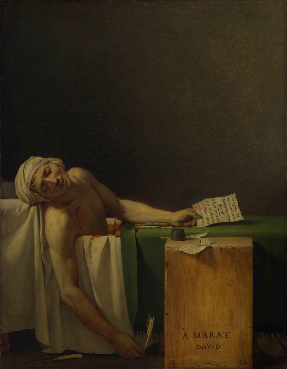 Marat meggyilkolták alkotó: Jacques Louis David