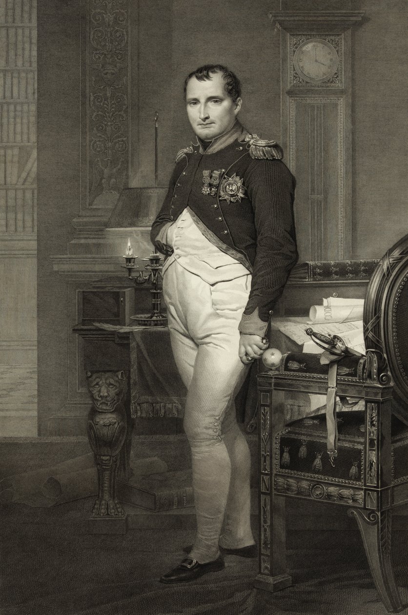 I. Napóleon dolgozószobájában, Jean Nicholas Laugier metszete alkotó: Jacques Louis David