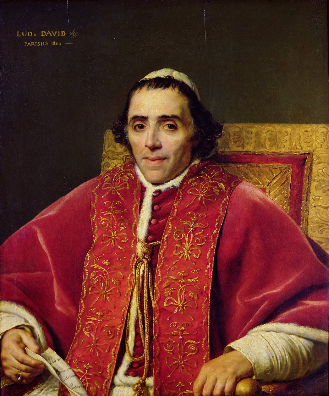 VII. Pius pápa (1742-1823) portréja, 1805 alkotó: Jacques Louis David