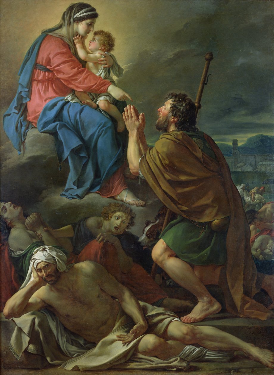 Szent Rókus imádkozik a Szűzanyához, hogy vessen véget a pestisnek, 1780 alkotó: Jacques Louis David
