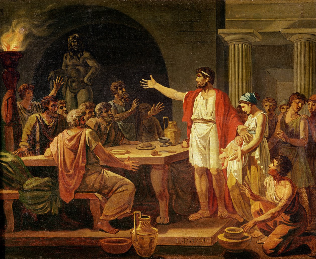 Tanulmány Lycurgus számára, amely bemutatja Spárta őseinek királyukat, 1791 alkotó: Jacques Louis David