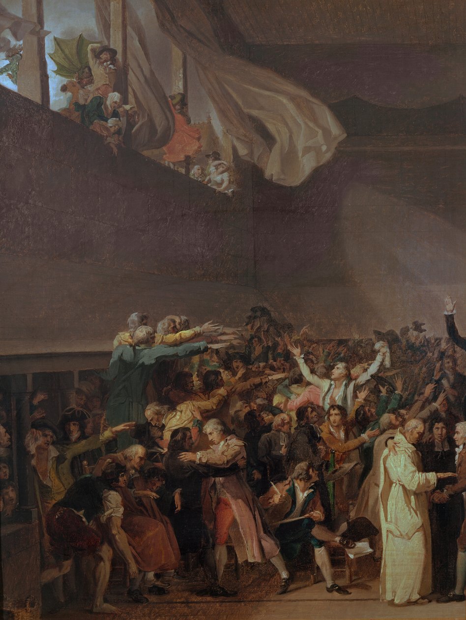 Teniszpálya esküje, 1789. június 20. (a festmény bal oldali része) alkotó: Jacques Louis David