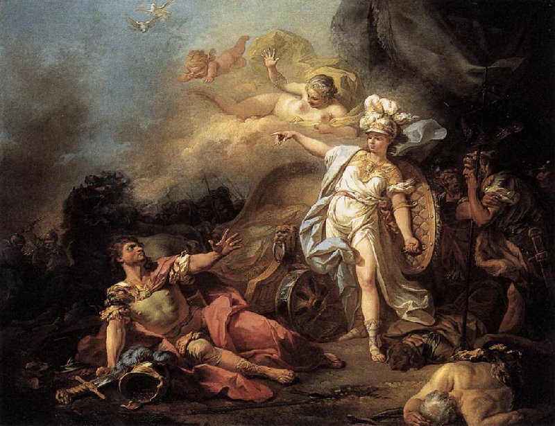 Ares és Athéné harca alkotó: Jacques Louis David