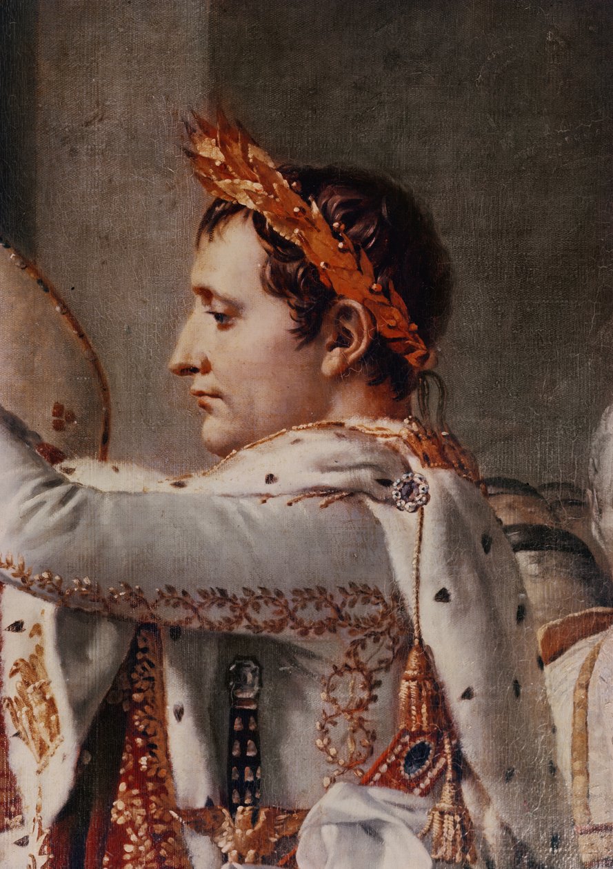 Napóleon császár felszentelése (1769-1821) és Josephine császárné (1763-1814) megkoronázása VII. Pius pápa (1742-1823) által, 1804. december 2., 1806-07, Napóleon részlete alkotó: Jacques Louis David