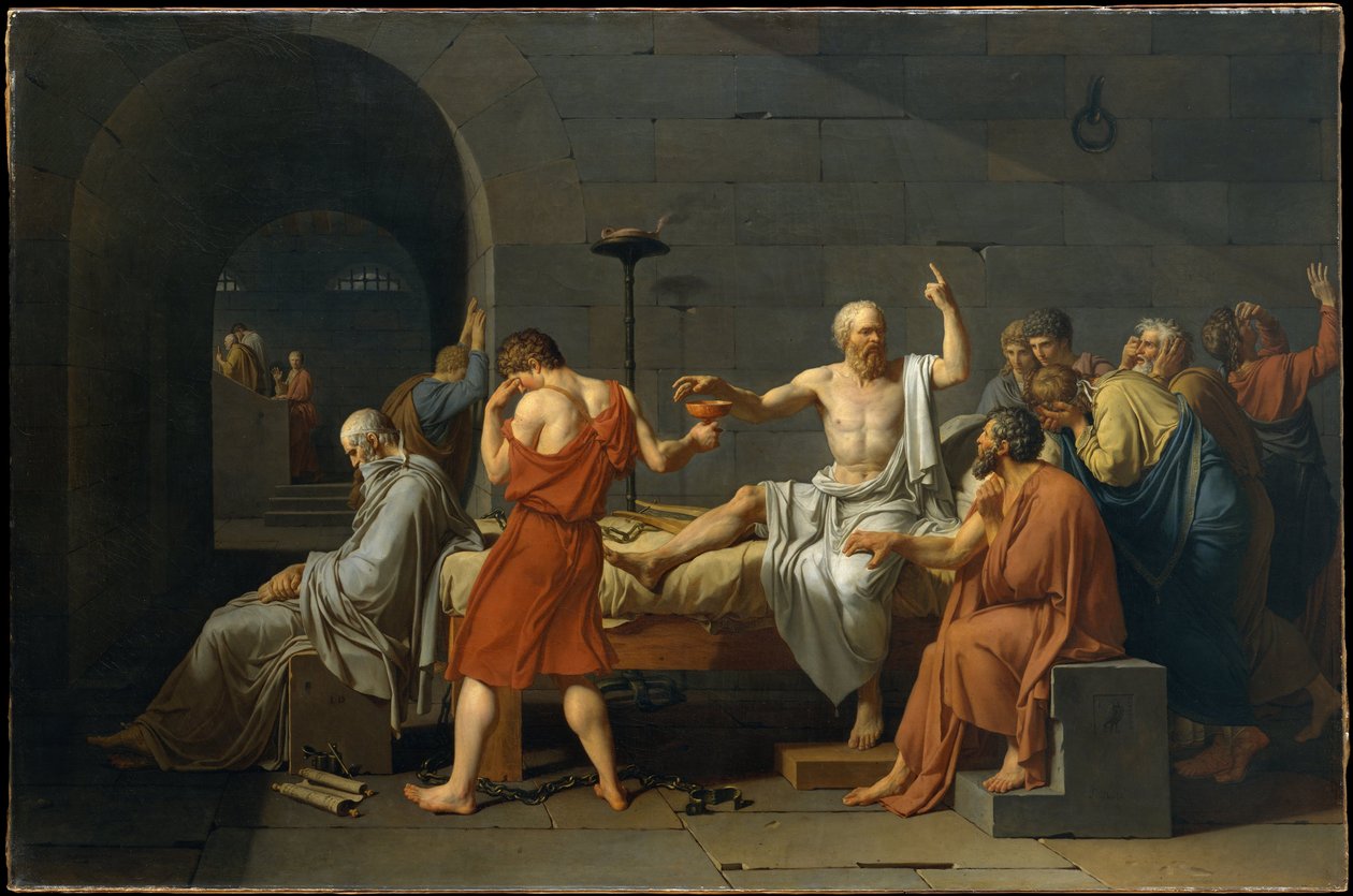 Szókratész halála alkotó: Jacques Louis David